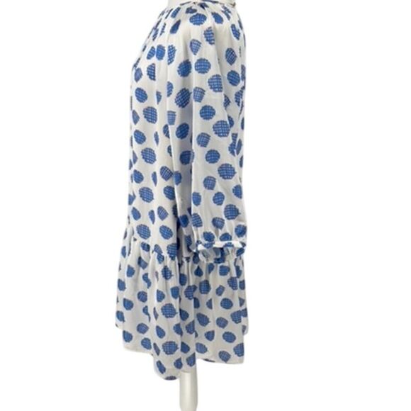 🎨 NWT Emily McCarthy Blue Polka Dot Long Sleeve Dress - Size S- gorgeous 🎨 - Picture 4 of 14